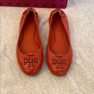 Tory Burch Reva Flats patent red 6.5